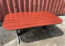 Large Meeting or Boardroom Table Mahogany Effect Metal Legs