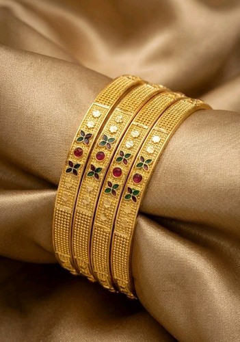 22k gold plated indian bangles - 22k,