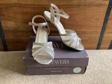 Ladies Pavers Huang  light gold sandals slingback heels sparkle diamanté size 6