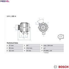 ALTERNATOR 0 986 048 400 FOR