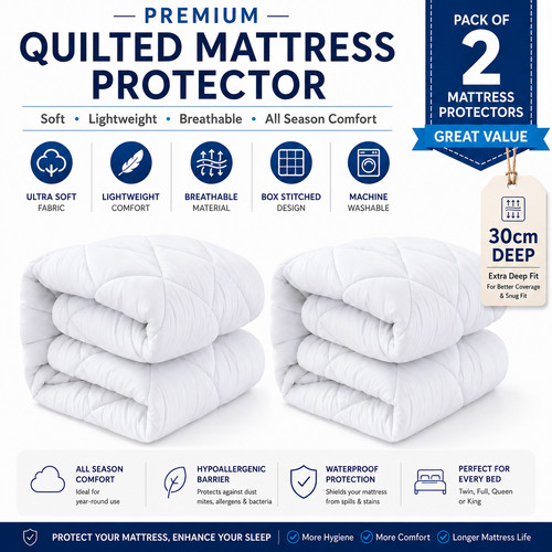Quilted mattress protector - mattress,