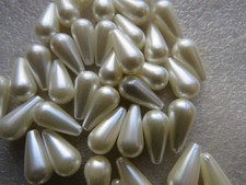 30 - 100 Cream Teardrop Beads Imitation Faux Pearl, 4 sizes. Craft Jewellery