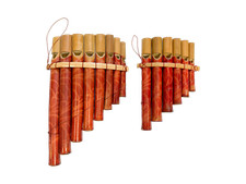 Bamboo Pan Flute in Red with