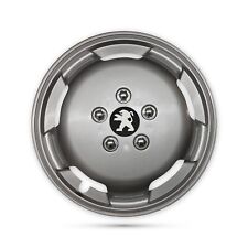 For Peugeot Boxer Motorhome Camper Van 4x 15” Deep Dish Silver Wheel Trims Logo