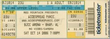 Widespread Panic Full Concert Ticket Stub BJCC Arena Birmingham WSP 10/14/2006