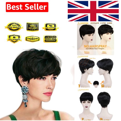 Short black pixie wig for - pixie,