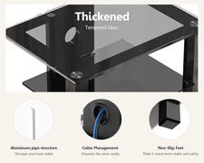 Hifi Racks 4 Tiers Glass TV