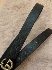 Gucci Belt Womens Black Fashion Accessory Authentic Christmas Gift Size 30"