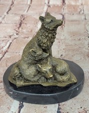 Art Deco Mother wolf with Two Cubs Bronze Sculpture Hot Cast Vienna Statue Gift