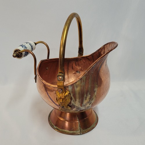 Vintage copper brass coal ash - coal,