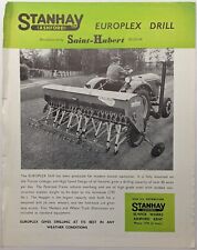 Original Stanhay Brochure For Saint Hubert Europlex Seed Drill, c 1960's