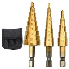 3PCS HSS Step Drill Bit Large