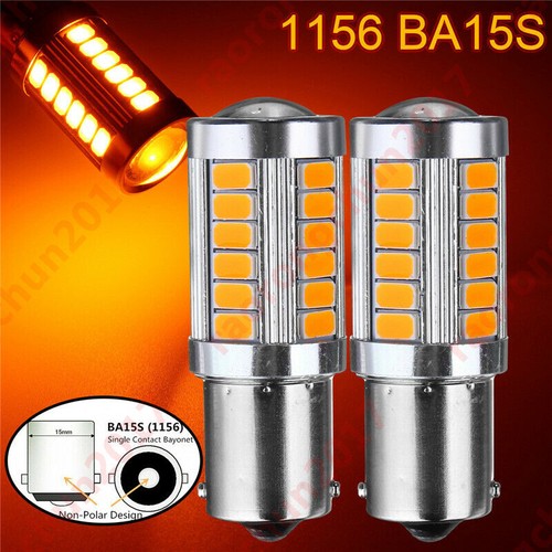 1156 ba15s amber led bulbs - 2x,