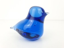 Labelled Wedgwood Blue Glass Fledgling Bird Paperweight RSW429