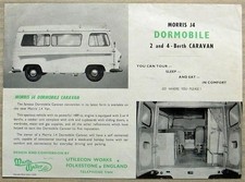 MORRIS J4 DORMOBILE 2 & 4 BERTH CARAVAN Sales Leaflet Oct 1961 #MJ4/10/61/10M