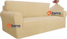 YSTYLE Stretch Sofa Cover 3 Seaters, Universal Sofa Beige