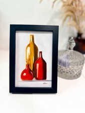 Ceramic red bottles oil