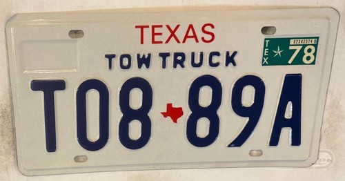 Tow truck license plate towing - tow,