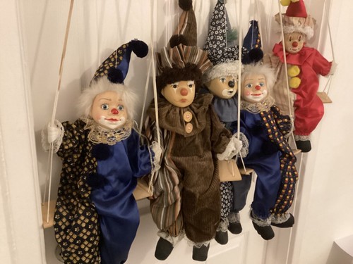 Clown string puppets vintage - string,