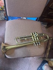 Trumpet Musical Instrument B Flat Gold Silver Plted With Handbag.