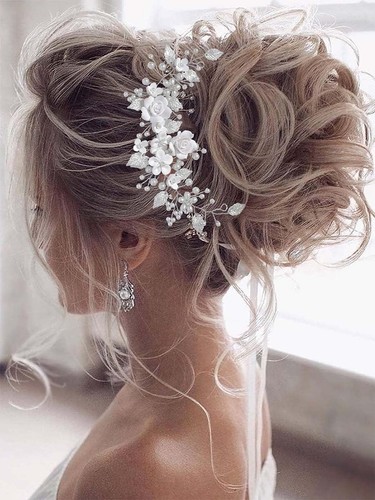 Flower bride wedding hair vine - wedding,
