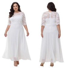 Plus 14-26 Ladies Chiffon Lace Maxi Long Dress Formal Party Weddings Bridesmaids