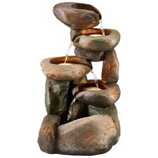Serenity Tumbling Rock Cascade Water Feature Self Contained 61cm Garden Fountain