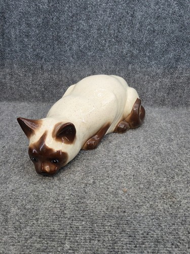 Vintage porcelain siamese cat - vintage,
