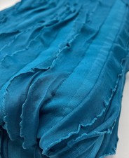 Teal Ruffle Textured 4 Way Stretch Fabric