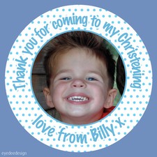 Personalised Christening Birthday Party Bag Picture Photo Stickers Labels  - 436