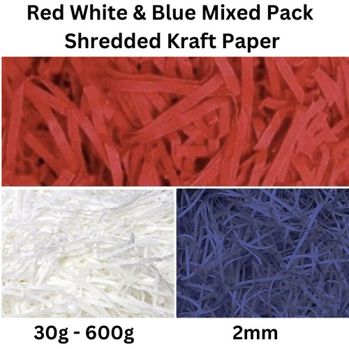 Shredded paper red white blue - shredded,
