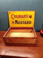 Antique Colman's Mustard Wooden Box Shop Display Original 