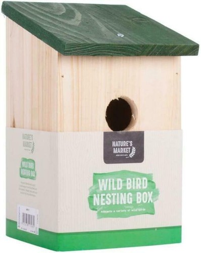 Natural wooden bird - natural, nesting