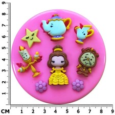 Beauty & Beast Belle Mrs Potts Chip Lumiere Silicone Mould by Fairie Blessings