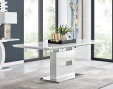 Arezzo Large Extending White High Gloss Dining Table