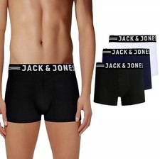Mens Jack & Jones 3 Pack Boxer Shorts Underwear Trunks Branded Multi Pack Gift M