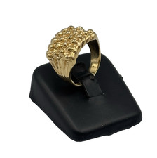 9ct Yellow Gold on Silver Mens Heavy Keeper Ring size T