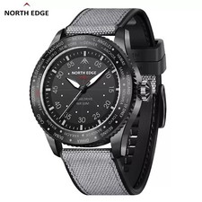 NORTH EDGE MACH Solar Power Quartz Military Pilot Wristwatch Rugged Outdoor Grey