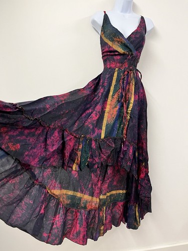 Silk dress maxi - silk, long