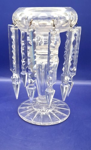 Victorian clear glass vase - glass,