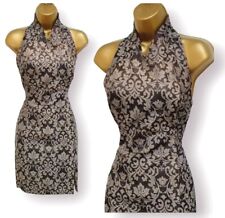 Karen Millen Charcoal Grey Oriental Chinese Jacquard Wiggle Occasion Dress UK 10