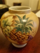 Aynsley English Bone China vase with an “Orchard Gold” pattern