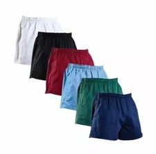 Plain Training Rugby Shorts With Pockets And Drawstring School PE Durable