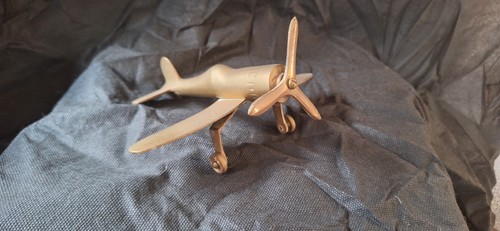 Trench art brass - trench, airplane