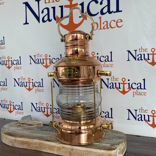 Copper anchor oil lamp w - oil, w/
