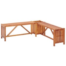 Garden corner bench wooden - garden, 4
