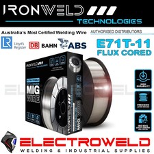 5kg IRONWELD E71T-11 Gasless Mig Welding Wire Flux Core Steel .8mm .9 1.2mm Roll