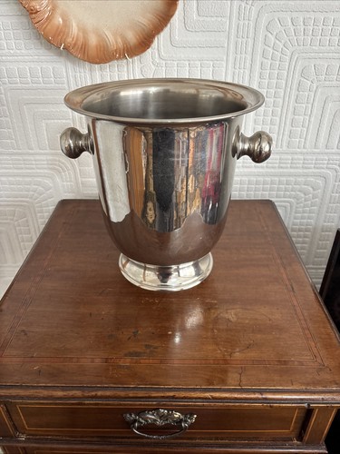 Vintage metal champagne bucket - vintage,