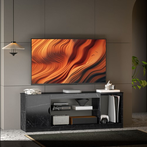 Marble effect stand - stand, cabinet
