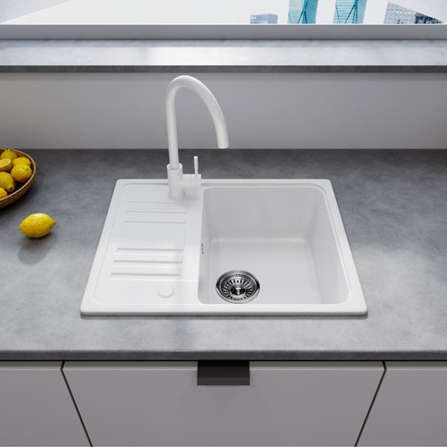 White quartz composite - quartz, kitchen